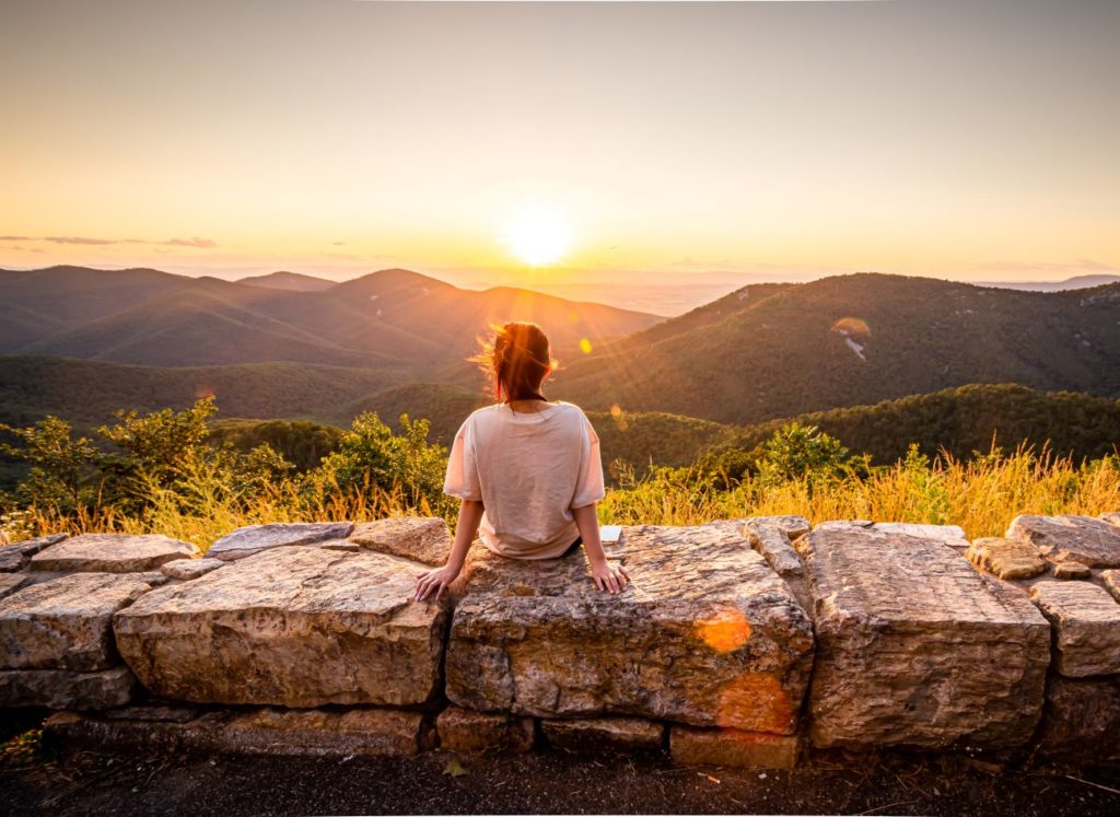 person watching the mountain